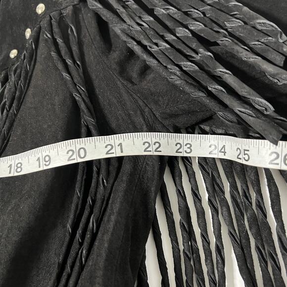 Vintage Arella Women’s Western Fringed Suede Leather Jacket XL Black Studs Rodeo - Picture 13 of 16